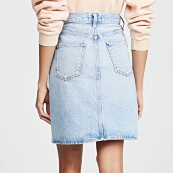 NWT Agolde Iris High Rise A-Line Prankster Wash Denim Mini Skirt Size 25 - Picture 2 of 12